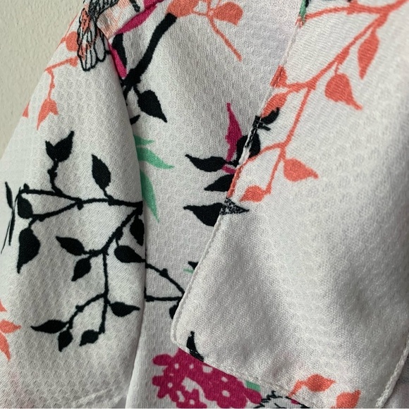 Court Haley Floral Golf Tennis Polo Womens Small White Textured - Picture 4 of 11